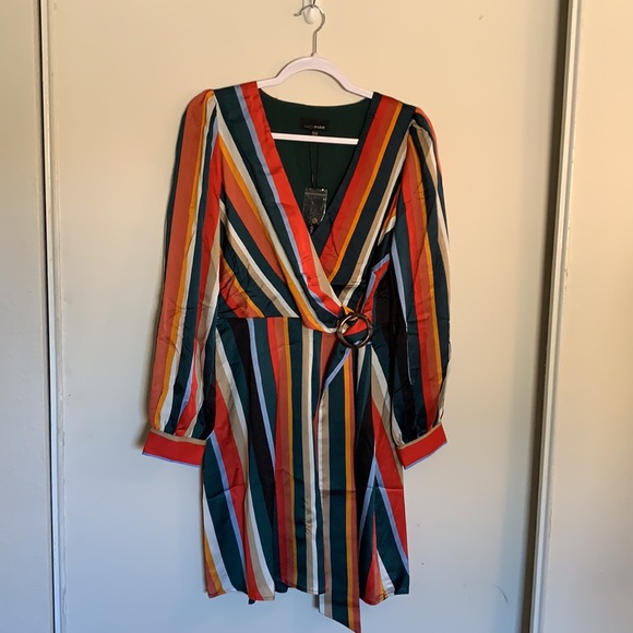NWT Lucy Paris Bethany Stripe Wrap Dress - Picture 5 of 7